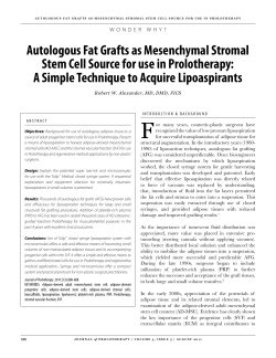 Autologous Fat Grafts as Mesenchymal Stromal Stem