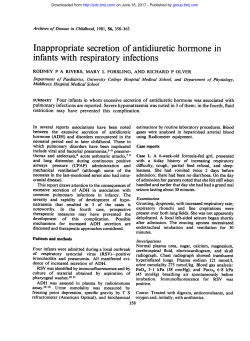 Inappropriate secretion ofantidiuretic hormone in infants with