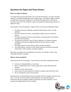 Questions for Organ and Tissue Donors