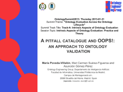 A pitfall catalogue and OOPS!: an approach to ontology validation
