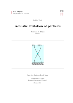 Acoustic levitation of particles