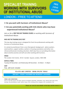 specialist training: working with survivors of institutional abuse
