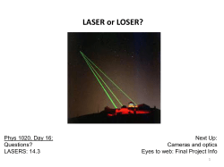 LASER or LOSER? - University of Colorado Boulder