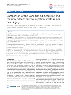 Comparison of the Canadian CT head rule and the new orleans