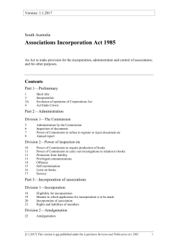 Associations Incorporation Act 1985