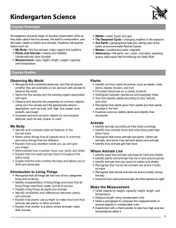 Kindergarten Science
