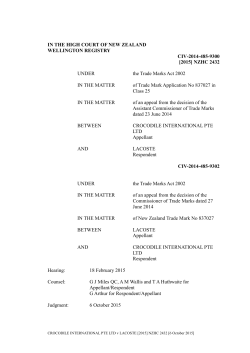 Crocodile International Pte Ltd v Lacoste