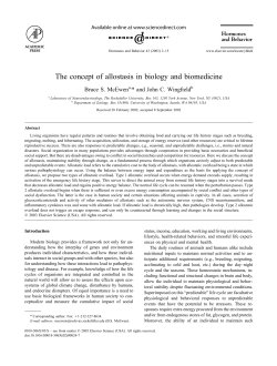 The concept of allostasis in biology and
