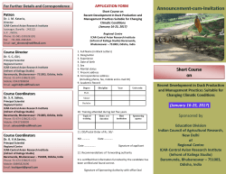 Short Course on Duck production at Regional Centre, CARI