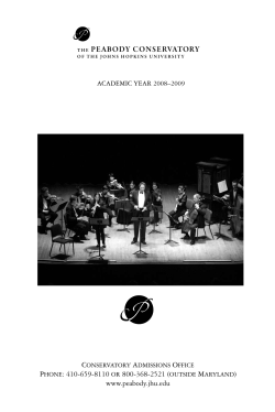 2008-2009 Conservatory Catalog - Peabody Institute