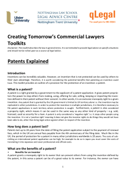 qLegal Toolkits Patents Explained