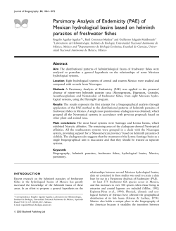 Parsimony Analysis of Endemicity (PAE) of Mexican hydrological