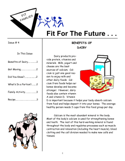 Issue #4: Benefits of Dairy