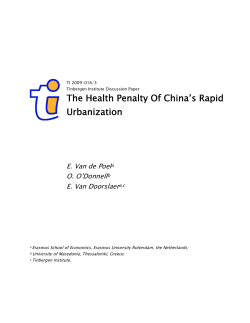 The Health Penalty Of China`s Rapid Urbanization