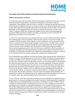 The Cabinet Office new guidance on National Exemption Orders