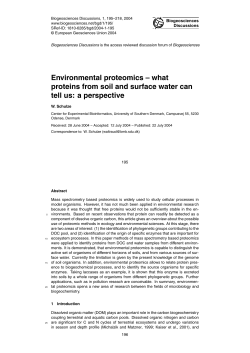 Environmental proteomics &ndash; what proteins from soil and surface