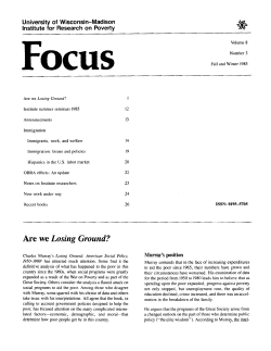 Are we Losing Ground? - Institute for Research on Poverty