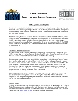 KS SHRM Statehouse Report 1-13-17