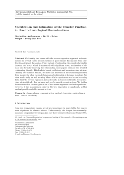 Specification and Estimation of the Transfer Function in