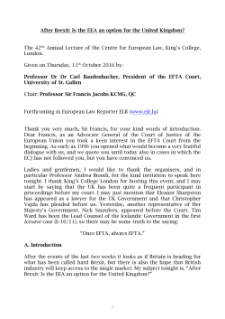 After Brexit: Is the EEA an option for the United Kingdom? The 42nd
