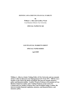 Defining and Achieving Financial Stability