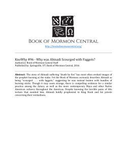 KnoWhy #96 - Why was Abinadi Scourged with Faggots?