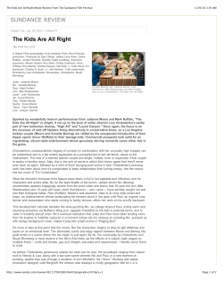 The Kids Are All Right Movie Review From The Sundance Film