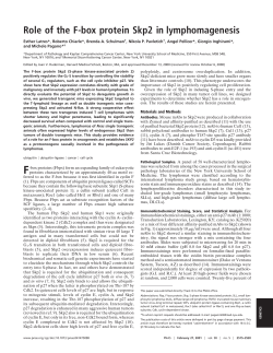 Role of the F-box protein Skp2 in lymphomagenesis