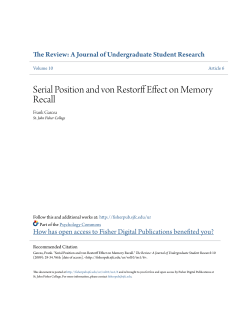 Serial Position and von Restorff Effect on Memory Recall