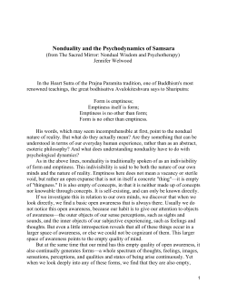 Nonduality and the Psychodynamics of Samsara