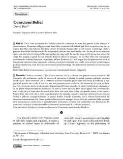 Conscious Belief - California State University, Los Angeles