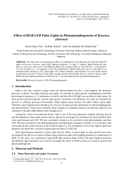 Effect of RGB LED Pulse Lights in Photomorphogenesis of