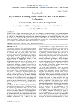 Phytochemical Screening of the Methanol Extract of