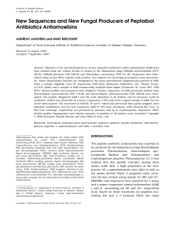 New sequences and new fungal producers of peptaibol antibiotics