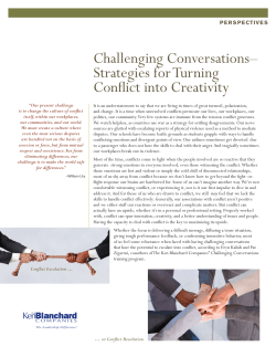 Challenging Conversations&ndash; Strategies for Turning Conflict into