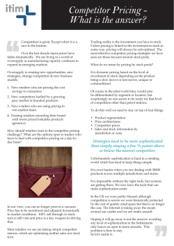 Competitor Pricing - What is the answer?