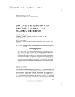 phylogeny estimation and hypothesis testing using maximum