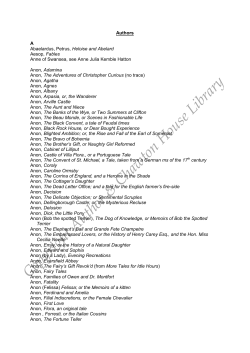 Fiction A-Z by author - Chawton House Library