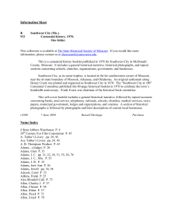 Southwest City (Mo.). Centennial history, 1970