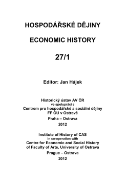 HOSPOD&Aacute;ŘSK&Eacute; DĚJINY 24 ECONOMIC HISTORY