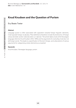 Knud Knudsen and the Question of Purism