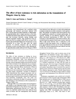 The effect of host resistance to tick infestation on the transmission of