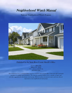 Neighborhood Watch Manual - Santa Rosa County Sheriff`s Office