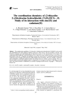 The coordination chemistry of (2=thiazolin- 2