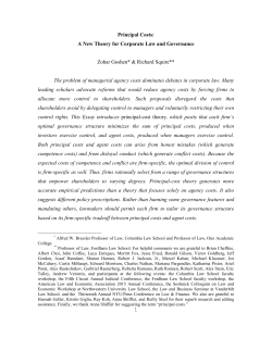 1 Principal Costs: A New Theory for Corporate Law and Governance