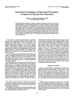 Structural Convergence of Mood and Personality