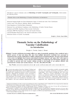 Thematic Series on the Pathobiology of Vascular Calcification