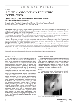 Acute mAstoiditis in pediAtric populAtion