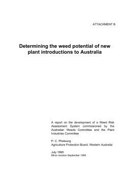Determining the weed potential of new plant introductions to Australia
