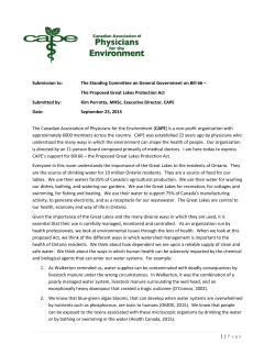 Bill 66 &ndash; the Great Lakes Protection